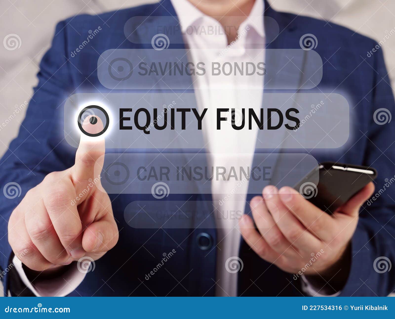 equity funds text in list. merchant looking for something at smartphone. anÃÂ equity fundÃÂ is aÃÂ mutual fundÃÂ that invests